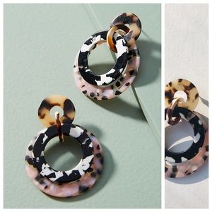 Anthropologie Lele Sadoughi Pink and Black Tortoise Earrings